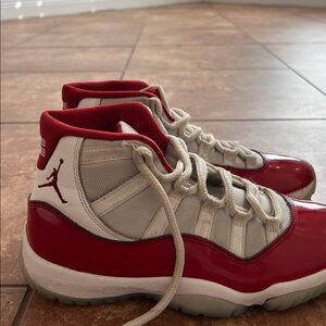Red and White cherry 11 High-Top Sneakers